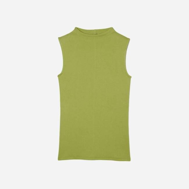 The Pima Micro-Rib Funnel-Neck Tank | Pepper