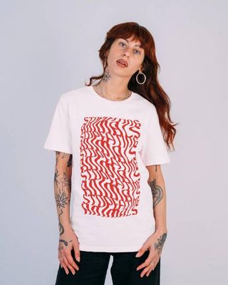 Illusions Tee - Stop Eating Animals - White x Red