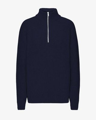 Merino Quarter Zip - Navy Blue