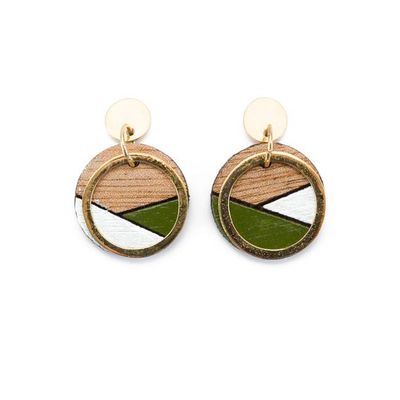 Conture Recycled Wood Gold Plated Earrings (4 Colours Available)