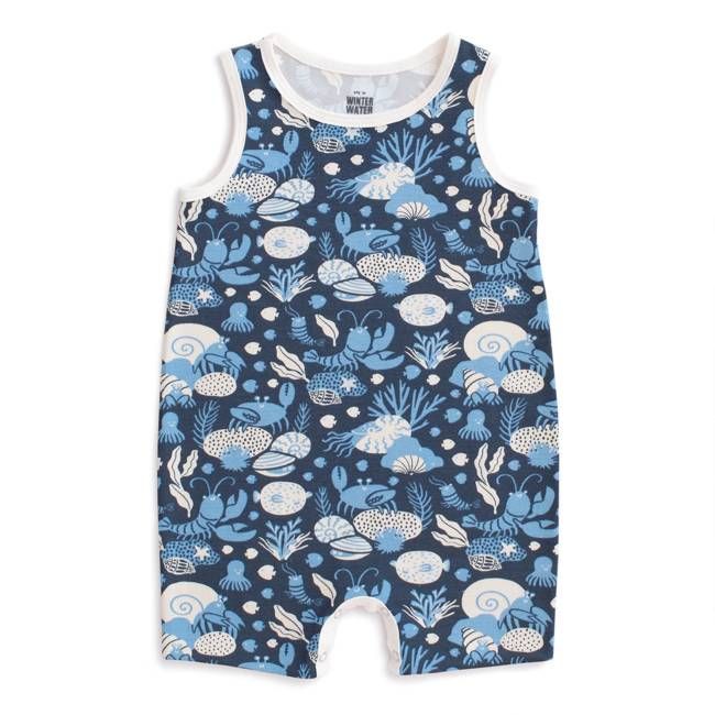 Tank Top Romper - Ocean Life Navy