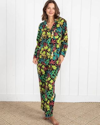 Big Cat Energy - Petite Long PJ Set - Starless Sky