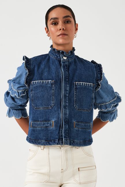Pablo Denim Vest in Vintage Americana
