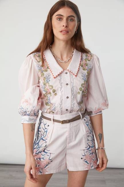 Selene Shorts in Indigo Coral