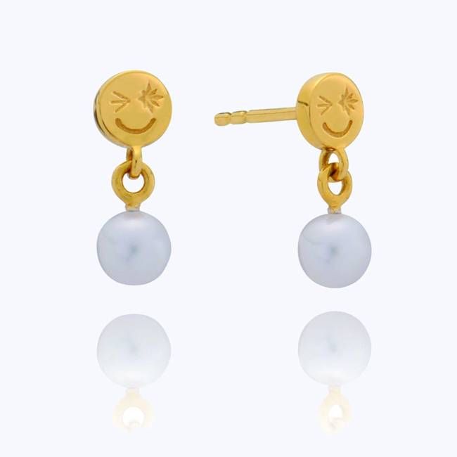 Rachel Jackson Happy Face Pearl Drop Earrings