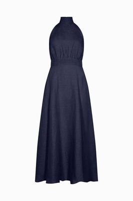 The Isi Neckholder-Kleid in Marineblau