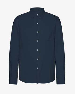 Organic Flannel Shirt - Navy Blue