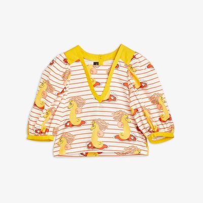 Webbluse mit Einhorn-Seepferdchen