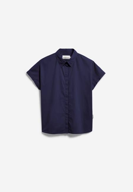 POPLIN LARISAANA BLOUSE | tinted navy