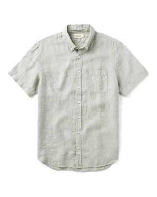 The Short Sleeve Jack in Sage Linen