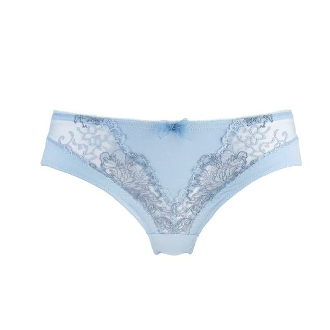 Juliemay Ashley - Silk & Organic Cotton Brief (champagne & Blue)