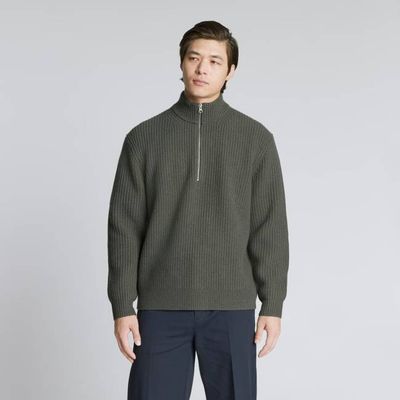 The Felted Merino Half-Zip Sweater | Kambaba