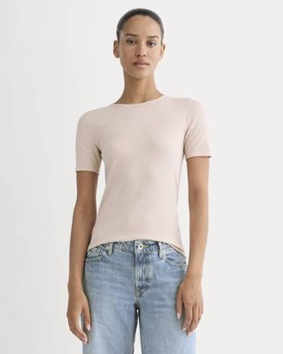 The Luxe Rib Crew | Soft Rose