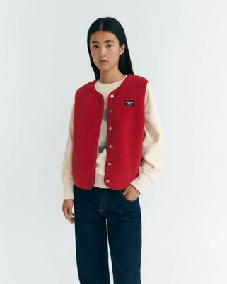 Red fleece Jay vest