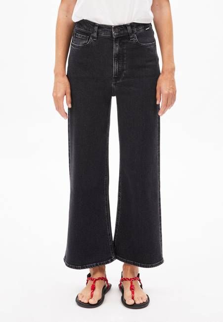 MURLIAA CROPPED WIDE JEAN | ebony black