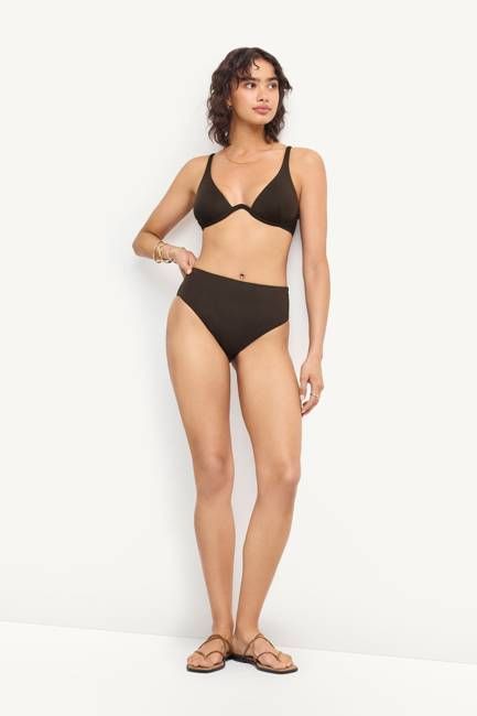 Barcelona High Waist Bottom - Deep Earth EcoLux