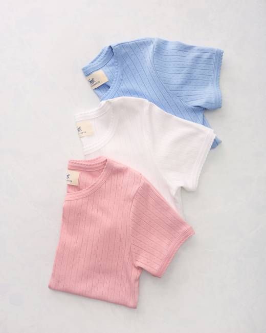 3-Piece Pointelle Tee Bundle - Multi