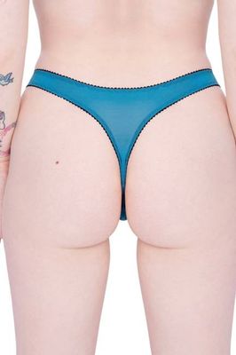 MIDNIGHT mesh high leg thong