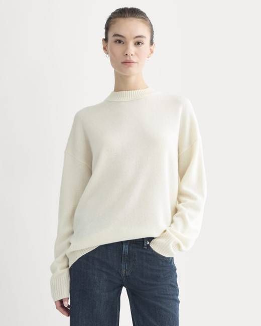 Cashmere Boyfriend Sweater | Snow