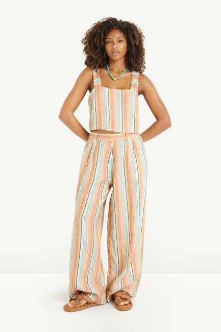 The Getaway Pant - Sand Dunes Stripe Linen