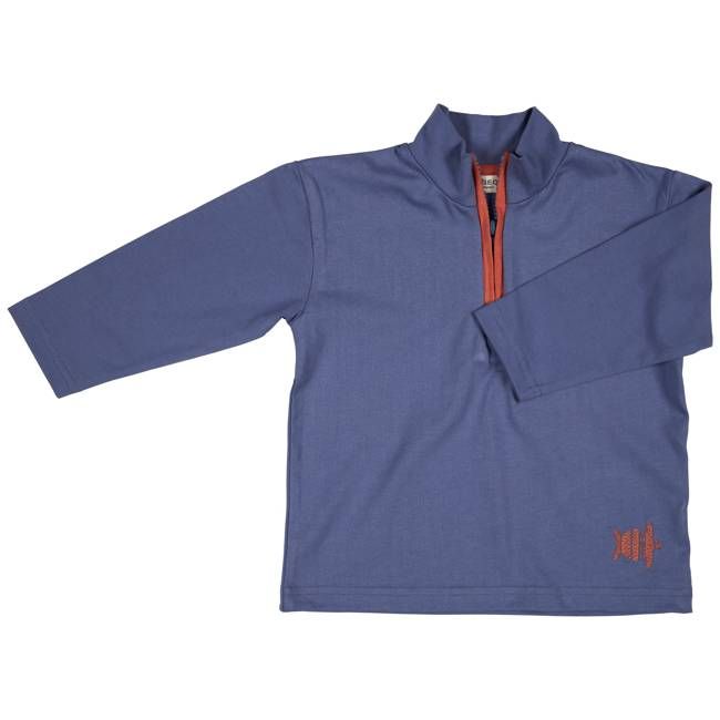 Half-Zip Jersey Top - Indigo