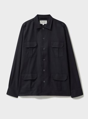 Regenerative Cotton Flannel Black Overshirt