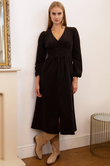 Marianne Corduroy Dress | Chocolate