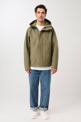 Kapuzenjacke mit verdeckter Knopfleiste (Stone Moss)