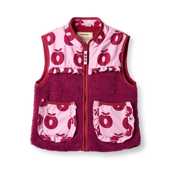 Katy fleece vest with apples