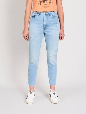 BRUNETA WOMEN'S SLIM JEANS RIPPED SUNNY BLUE