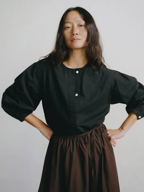 Cairo Shirt, Organic Batiste, Soft Black