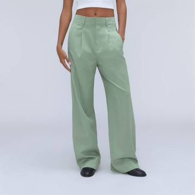 The Draper Pleated Pant in Buttersmooth | Lily Pad | 32" Inseam
