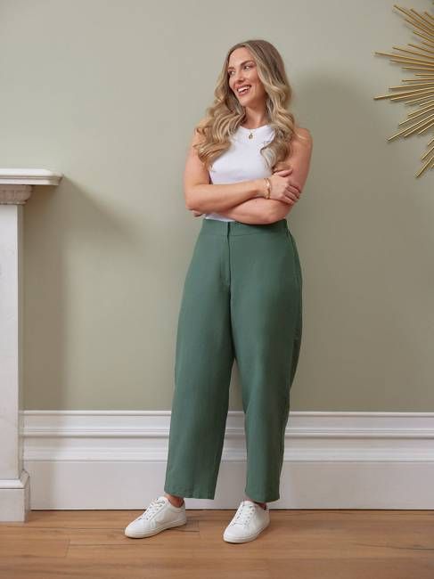 Myrtle Barrel Leg Trouser - Green