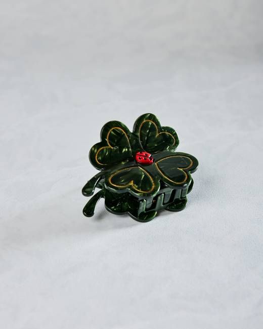 Forest Combo - Hand Painted Clover Claw Hair Clip - Solar Eclipse