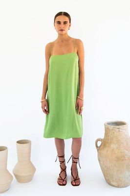Julianne Boxy Slip Dress - Satin Tencel