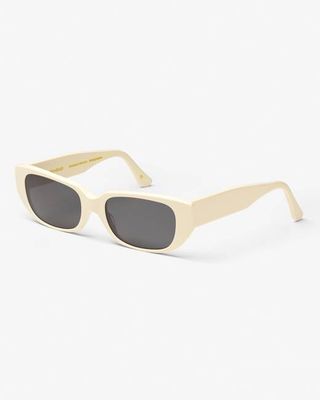 Sunglass 10 - Ivory White Solid - Black
