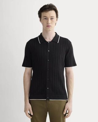 The No-Sweat Button-Down Polo |  Black