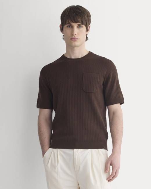 Textured Knit Tee | Coffee Bean