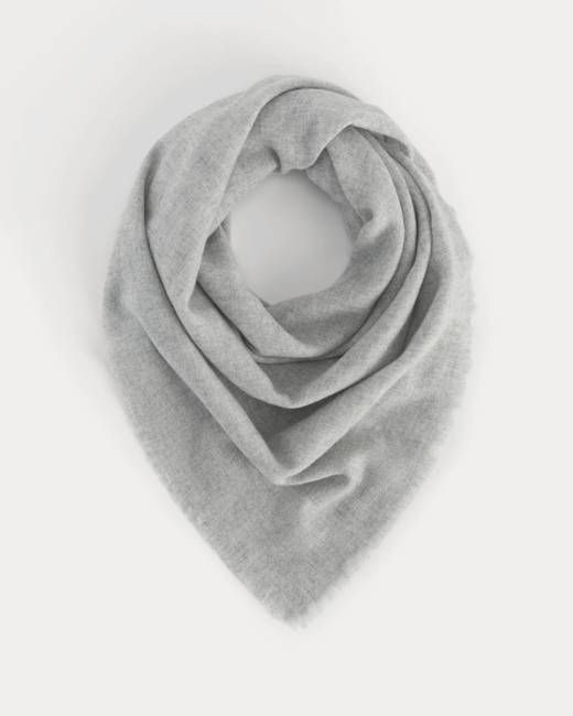 The Cashmere Feather Scarf | Heathered Grey