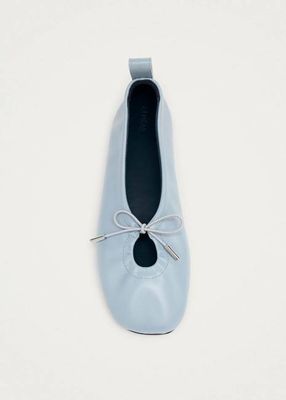 Rosalind Blue Leather Ballet Flats
