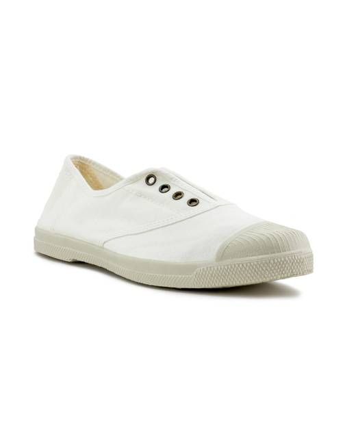 Lola White Cotton Plimsolls