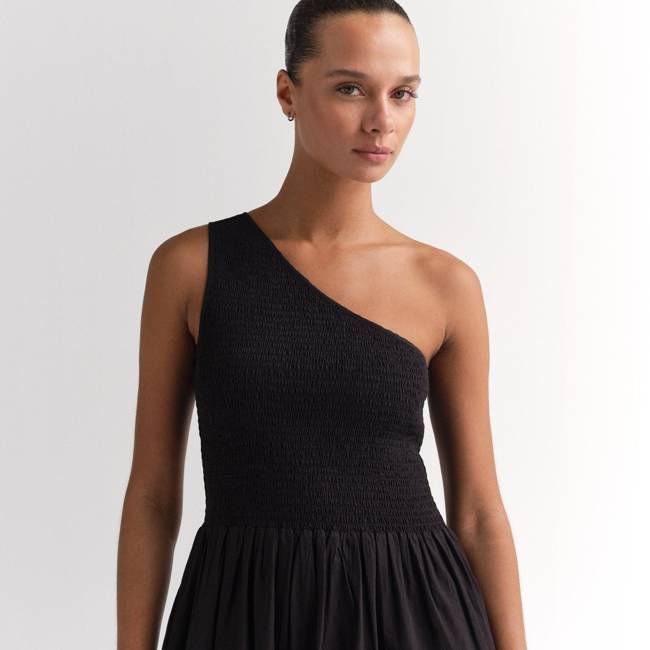 Organic Poplin Asymmetrical Dress