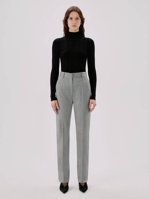Straight Leg Trouser | Black/White