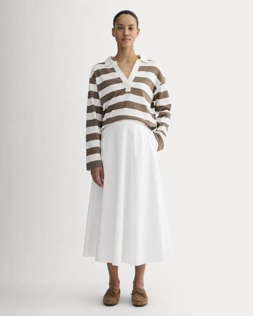 The Midi Skirt in Ultrasoft Cotton | White