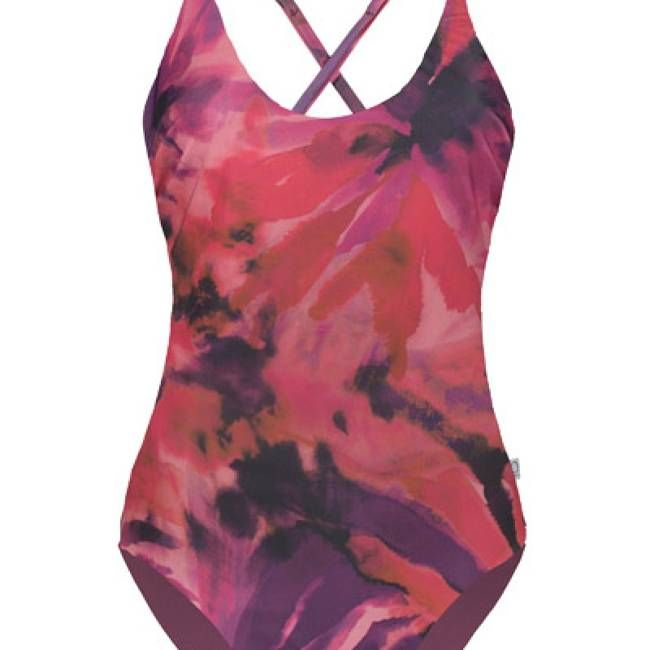 Recycling Badeanzug Frøya Palm + tinto (rot) - kaufen