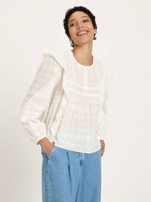 Stickereibluse (OCS) mit Volant