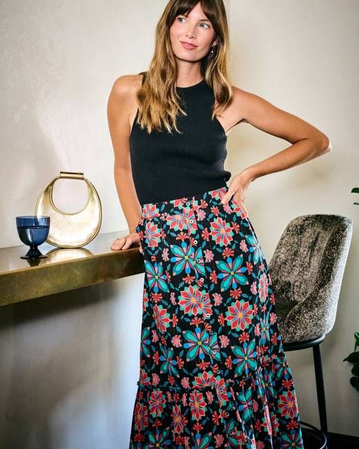 Mid Century Medallion - Perry Skirt - Ink