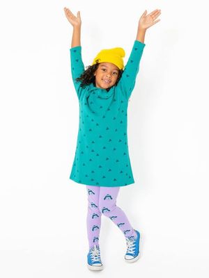 Girls' Organic Cotton Sea Green Sweatshirt Dress