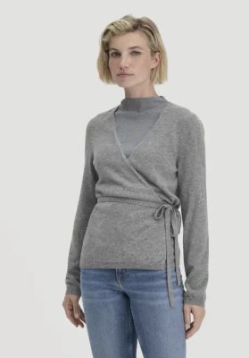 Relaxed knit jacket made from organic merino wool with cashmere