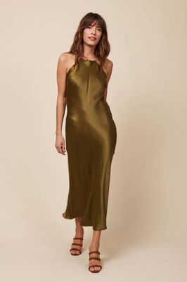 Fiona Dress in Silky Hunter